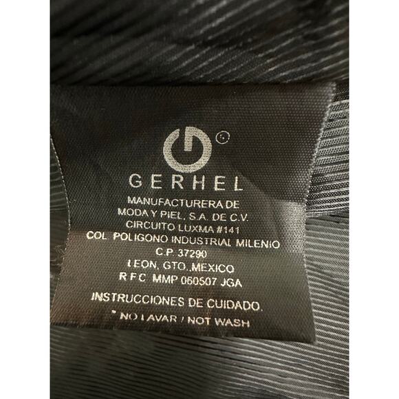 GERHEL Men's Black Genuine Sheepskin Leather Jacket Stitching Zipper Size Small - Picture 3 of 11